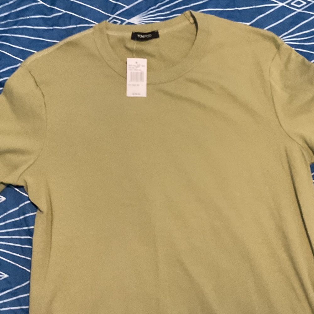Tom Ford Olive Green Men's Short Sleeve Tee